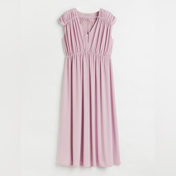 H&M Long Gathered Romantic Dress Flowy Voluminous - Picture 5 of 6